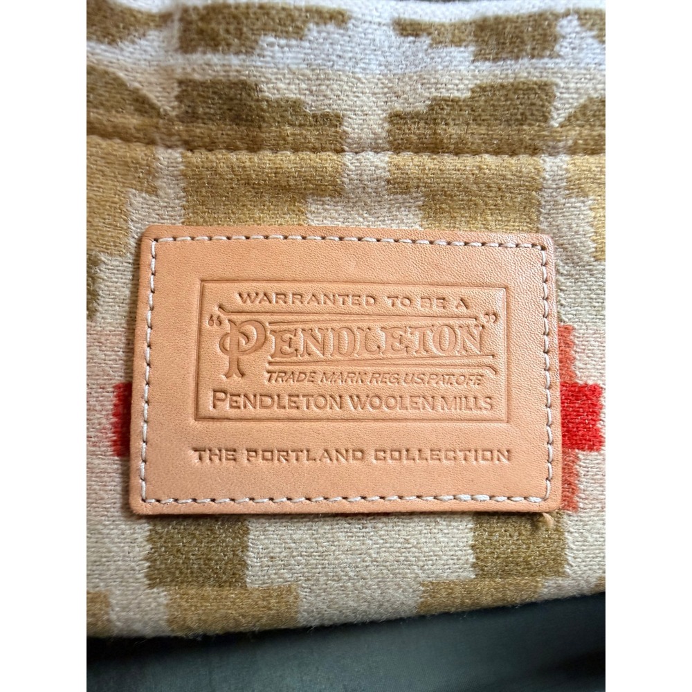 Pendleton Portland Collection Canvas Wool Tote Bag USA Made Stained NWT Tan - Picture 3 of 9